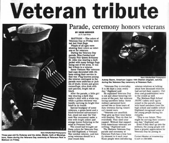 Veteran tribute